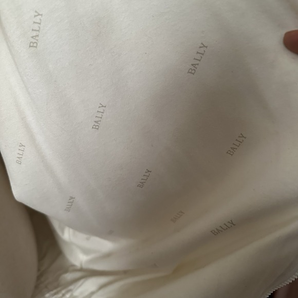 Bally Vtg Full Zip Jacket Windbreaker Womens Sz XL Ivory Soft Cotton Logo Lining - Picture 12 of 14